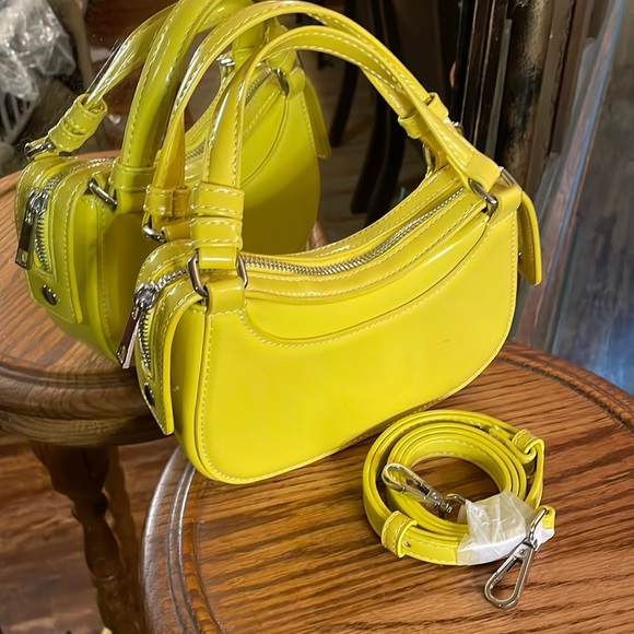 Zara Vibrant Yellow Mini Bag with Silver hardware - Picture 1 of 6